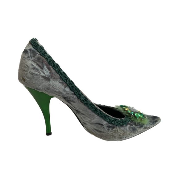 Hype Green Velvet Heels - Picture 2 of 5